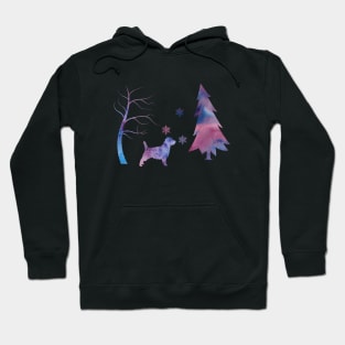 Cairn Terrier Art Snowflakes Winter Hoodie